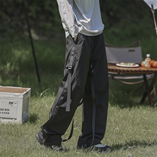 高街设计休闲范长裤复古百搭情侣款时潮酷感伞兵裤K817TP45控78，男装休闲裤，电商A102B