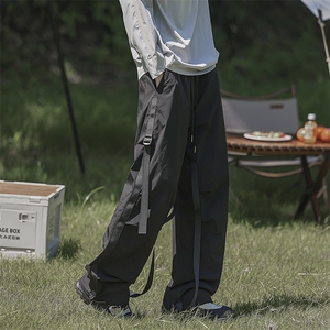 高街设计休闲范长裤复古百搭情侣款时潮酷感伞兵裤K817TP45控78图片