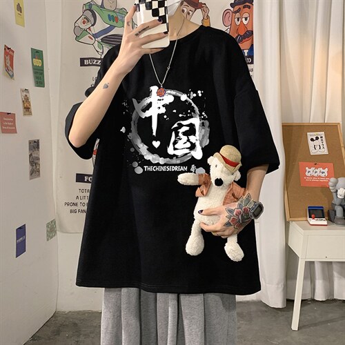 DX17134-P20纯短袖t恤男大码半袖打底衫宽松体恤衫港风，男装T恤，电商A040