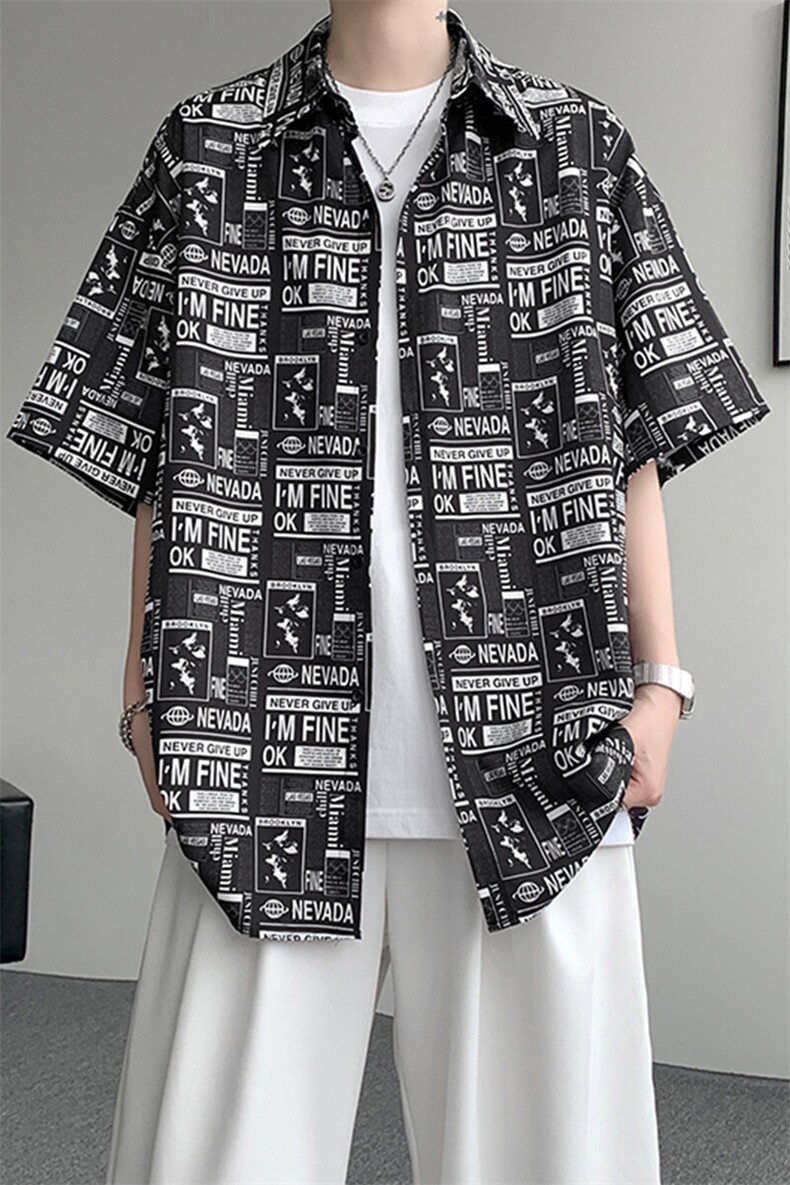 8XL-M花衬衫男短袖夏季薄款冰丝半袖宽松大码休闲外套DC28008P38,男装T恤,电商B312