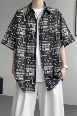 8XL-M花衬衫男短袖夏季薄款冰丝半袖宽松大码休闲外套DC28008P38，男装T恤，电商B312