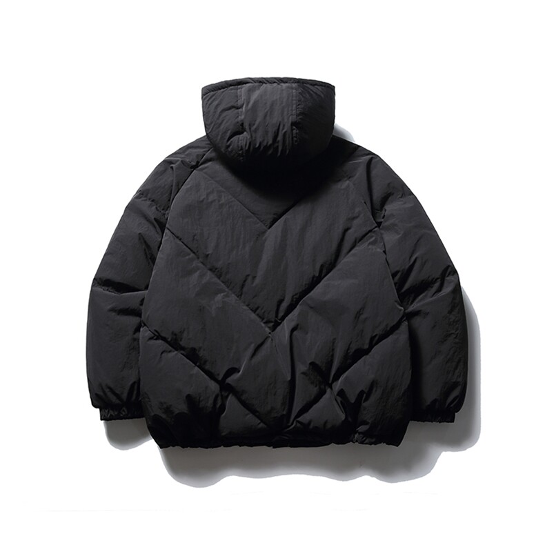 南夏乔装2025冬季新款纯色辑格连帽羽绒服日系复古宽松保暖羽绒袄,男装羽绒服,电商S006（B521）