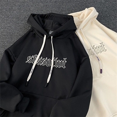 一体绒卫衣男女韩版潮流连帽字母高街2025冬季保暖外套WB393-P43，男装卫衣，星座412-3