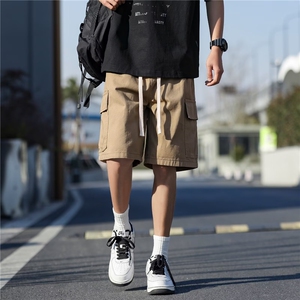 夏季水洗工装短裤男款美式潮牌复古宽松直筒休闲五分裤DKA01-P30图片