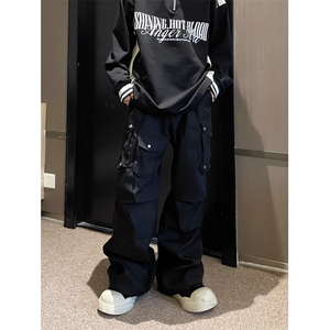 新款美式潮流工装直筒时尚百搭休闲长裤-XZ820-网络图图片
