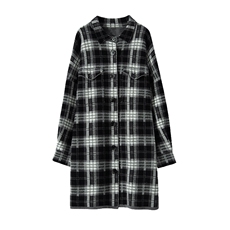 羊绒开衫女中长款千鸟格子衬衣领针织大衣外套，女装羊绒大衣，五色羊羊绒