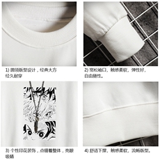 S6176-P28加绒款-P33秋季圆领卫衣男大码韩版宽松长袖外套网格，男装卫衣，电商A040A