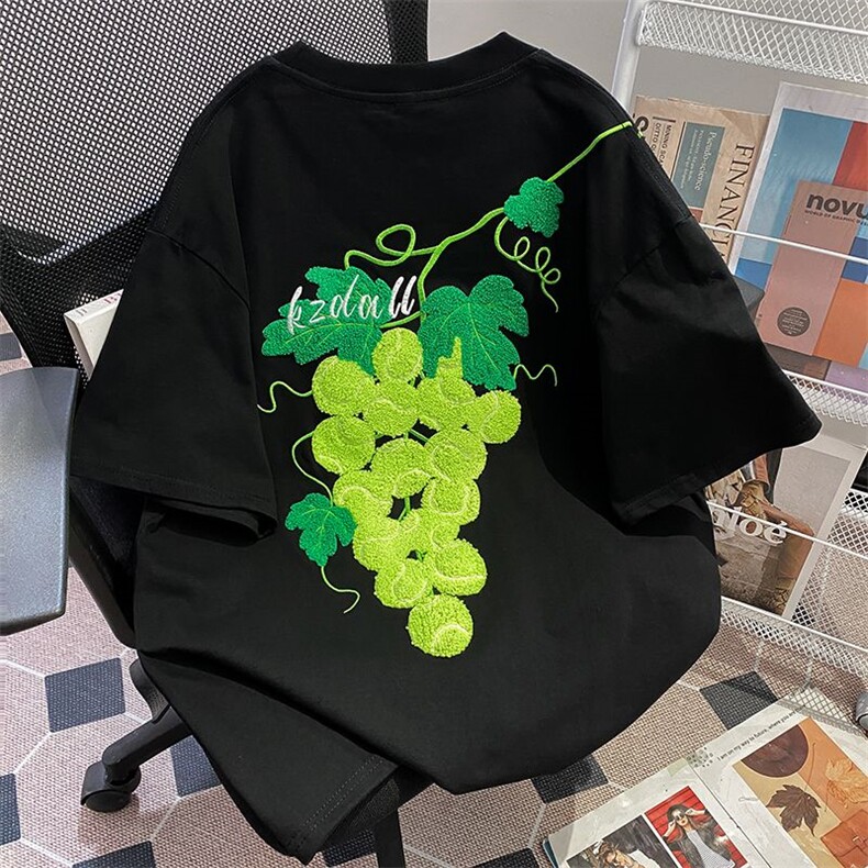 重磅美式植绒纯棉短袖绣花t恤男夏季新款万针刺绣上衣Q2684-特P40,男装T恤,星座610B-1