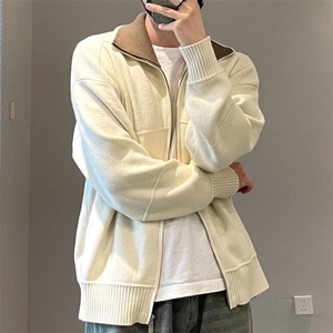 高级感简约百搭休闲拉链翻领毛衣针织开衫外套秋季夹克MYD02 P62图片