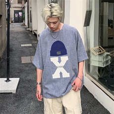电商DSA028-ML23Q03P3095棉5氨纶夏季新款港风麻料短袖T恤男，男装T恤，电商A028