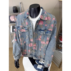 B221美式高街暗黑小众重工艺印花牛仔外套SY2537-特P70控118，男装工装外套，电商B221