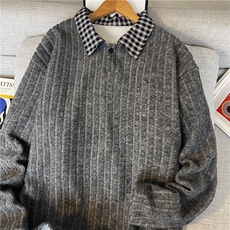 现货！美式Polo衫男女款长袖坑条休闲T恤上衣-LK80222-特批30，男装T恤，电商A061