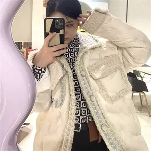 早麦稻潮牌小香风拼接棉服小众冬季加厚面包服外套潮TT367P108