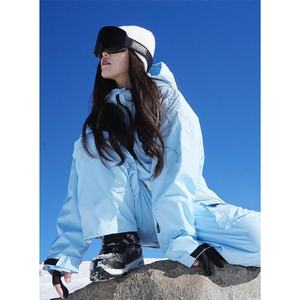 冬季潮牌防风防水单板男女同款户外运动加厚滑雪服套装TZ033-P220图片