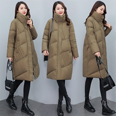 2025新款简约优雅中长款棉服时尚休闲保暖外套，女装棉衣/棉服，香香