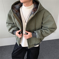 牛仔连帽外套男士痞帅复古时尚2025新款工装连帽夹克JK1301-P128，男装夹克，星座1103-3