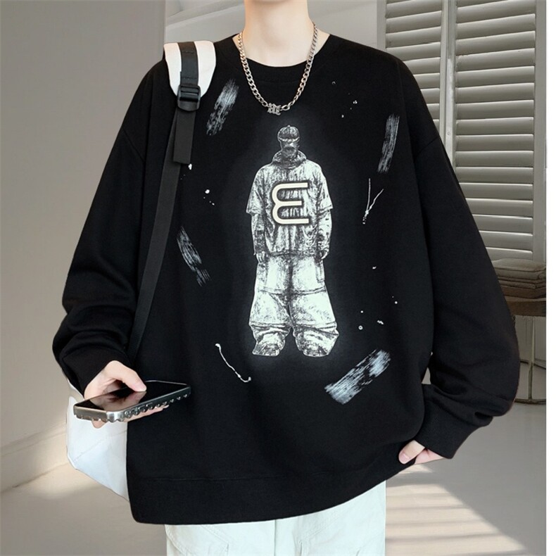 卫衣男青年春秋长袖青少年潮流休闲宽松学生打底衫WY3373-P53,男装T恤,星座1105-3