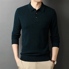 21秋季新款羊毛衫中年男士针织衫翻领纯色打底衫毛衣GRYH030-P150，男装针织衫/毛衣，电商B212（原钱塘6029）