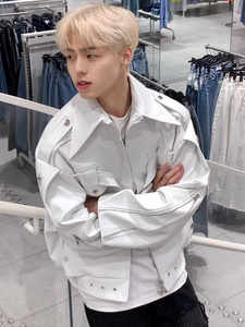 短款皮衣外套男高级小众机车服美式高街工装夹克潮513A PY2496P80图片