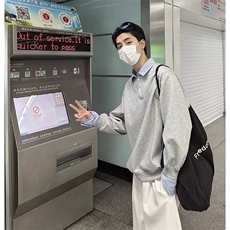 2025新款假两件卫衣男秋冬款高级感翻领上衣内搭长袖T恤WYB206，男装T恤，星座516A