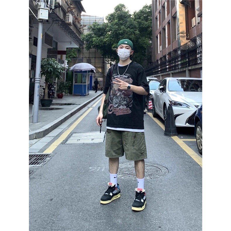 新款美式水洗宽松工装短裤男女ins潮牌直筒休闲五分裤LN10999-p60,男装牛仔裤,星座1008