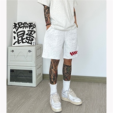 美式篮球运动短裤男夏季潮牌hiphop印花直筒中裤宽松休闲五分裤子，男装休闲裤，电商A061