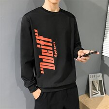 秋季新款个性潮男日系时尚印花卫衣青少年学生圆领上装W666-P23，男装卫衣，电商A128
