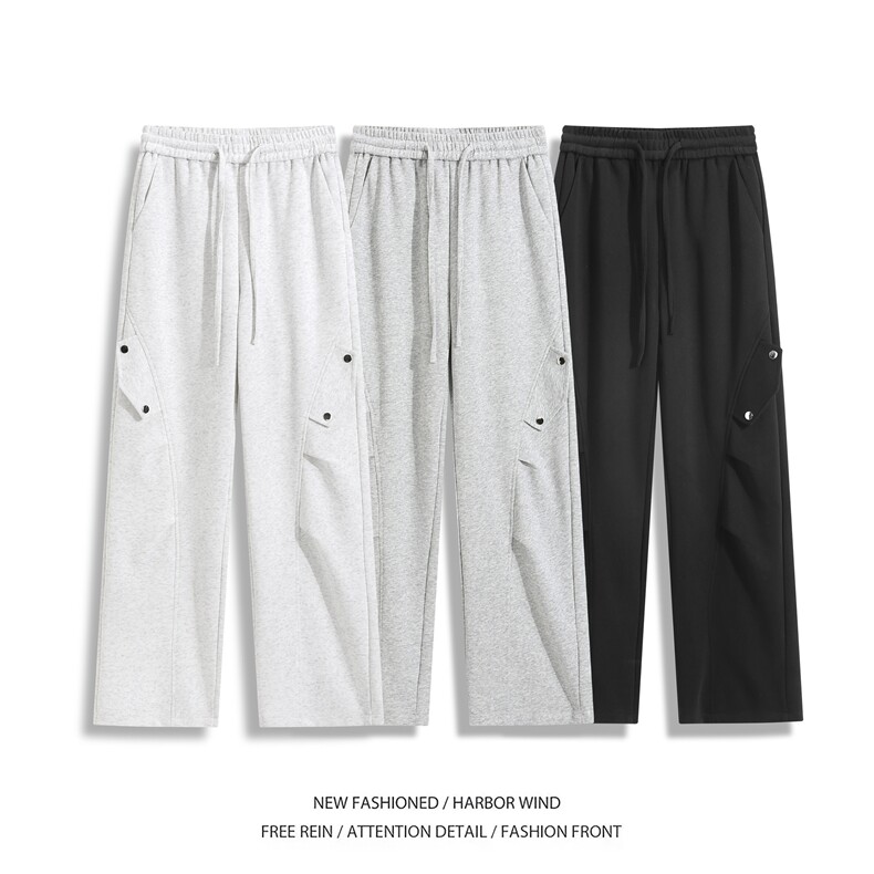抖音品质斜切拼接压褶设计感运动休闲卫裤B315-K25362-特p40控78,男装休闲裤,电商B315