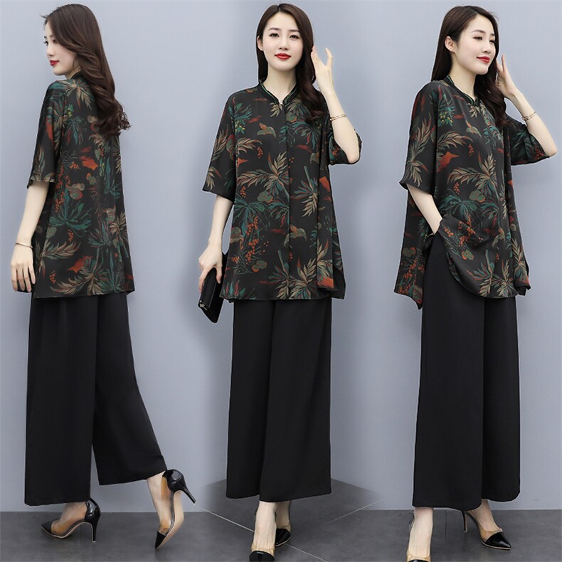 套装/套裙2021年夏季时尚气质百搭优雅印花简约两件套，商品下架区商品下架区，华秀衣