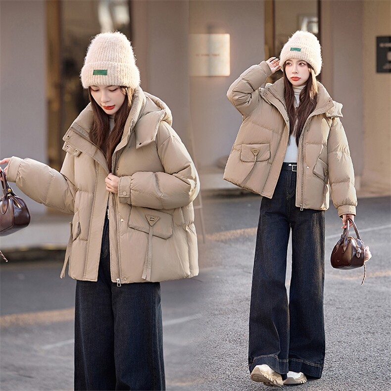 2024冬季新款时尚连帽超好看保暖外套，女装羽绒服，雅佳俏