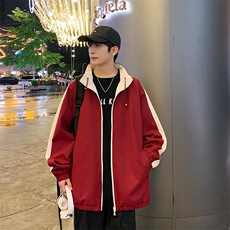港风双面穿上衣夹克宽松落肩立领冲锋衣外套JK907P70，男装夹克，星座1204-3