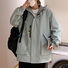 新款连帽冲锋衣夹克男港风潮流宽松休闲外套JK2306-P68，男装夹克，星座717
