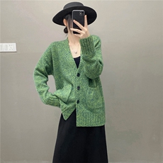 秋季新款纯色针织开衫时尚简约百搭，女装针织衫/毛衣，国旺羊绒