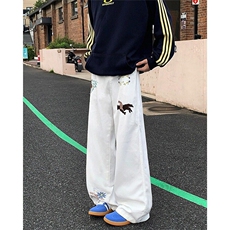 【有货】S6007ZZ-特45白色美式刺绣牛仔裤痞帅高级感裤子，男装牛仔裤，星座1007（原301D）