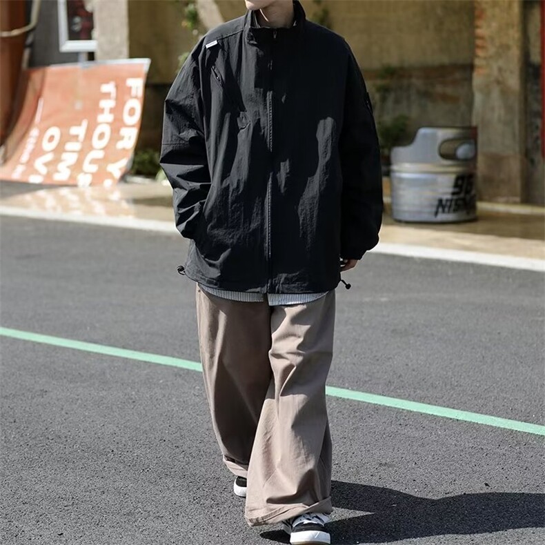 春秋季美式复古宽松立领机能工装夹克男休闲冲锋衣外套JK0136-P60,男装夹克,星座308B-1