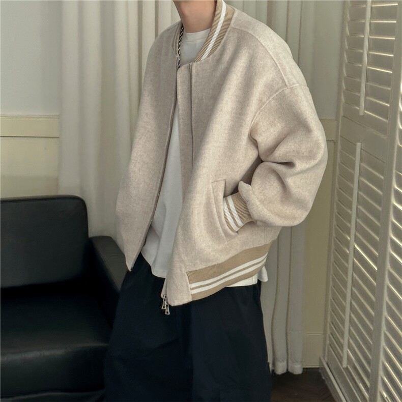 秋冬现货呢料外套男宽松休闲棒球服A351-AJ2641-P115控188,女装短外套,电商A351