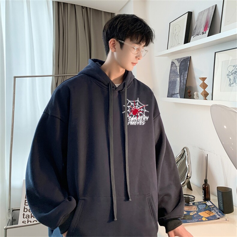抖音品质23/秋季320G华棉男士连帽大码印花卫衣WYH3252-P45控68,男装卫衣,电商B370