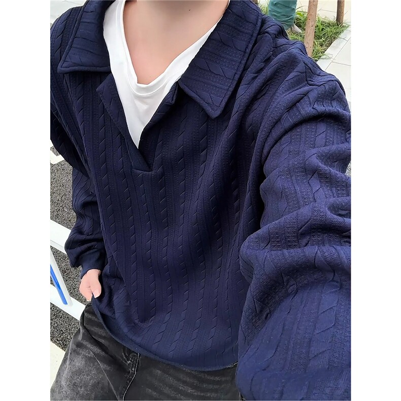假两件卫衣男秋冬加绒加厚提花无帽打底衫宽松大码上衣WY008加绒,男装T恤,电商B312