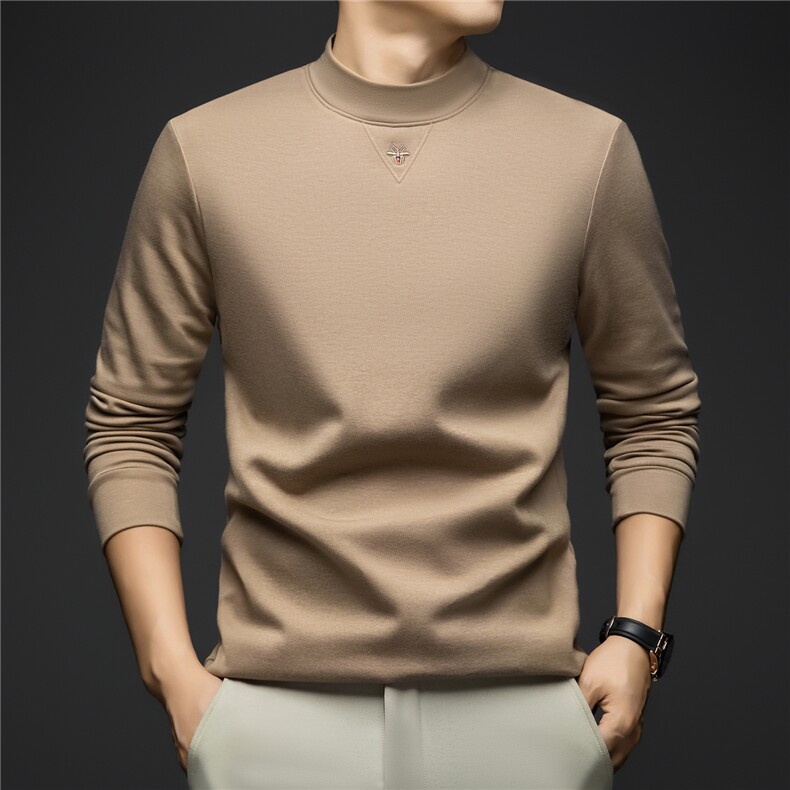 B9517莫代尔羊毛精品高品质打底衫加绒保暖舒适，男装T恤，钱塘207-1