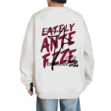 W576P35加绒P45港风套头宽松圆领春秋季卫衣男无帽外套长袖打底，男装T恤，星座304A-1