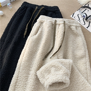 加厚毛绒休闲裤羊羔毛长裤男束脚裤KD563-P65图片