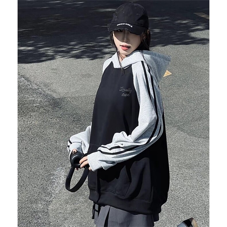 抖音得物高品质支持退换480克全棉加绒加厚宽松织带印花卫衣A0807,男装卫衣,电商A443