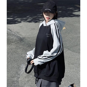 抖音得物高品质支持退换480克全棉加绒加厚宽松织带印花卫衣A0807,高腰板鞋搭配男士冬图片
