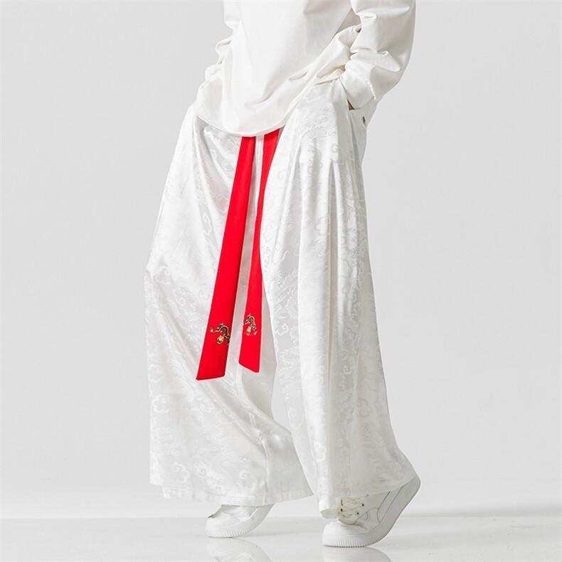 23秋装汉服男女风裤子唐装改良宋裤古风裙裤阔腿裤K240/P75，男装民族服装，钱塘713