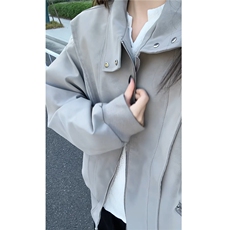 数据新款美式复古棒球领休闲美拉德水洗皮衣夹克JK2581P78，男装皮衣，电商A128