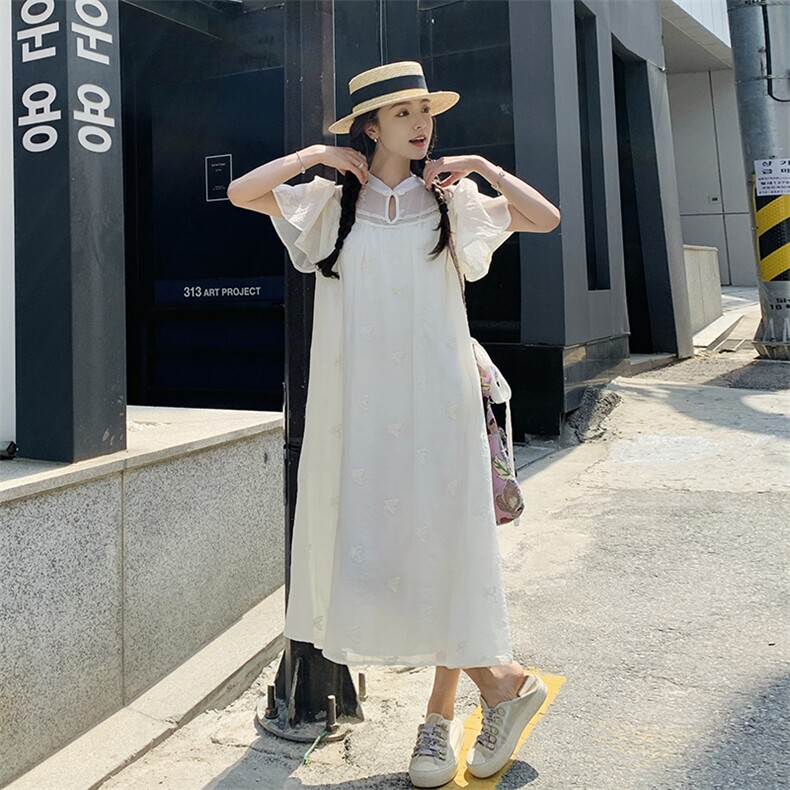 【新款现货】米色立体刺绣重工连衣裙088-6628P115K168,女装连衣裙,2C088