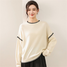 2025年秋季长袖圆领套头极简设计风圆领时尚百搭通勤简约,女装羊毛衫,慕洵羊绒, 2025年秋季长袖圆领套头极简设计风圆领时尚百搭通勤简约,女装羊毛衫,慕洵羊绒,