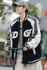 冬款青少年棉衣加绒保暖羊羔绒棒球服外套男女8108-P120控价158，男装棉衣，电商A441-1