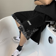 腰果花短裤男潮牌ins夏季外穿五分裤子百搭休闲运动裤DK8740-P28，男装牛仔裤，星座1008-2