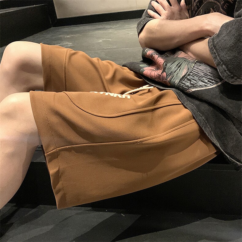 华夫格宽松男五分中裤运动短裤DK0191-P38,男装休闲裤,星座308B-2